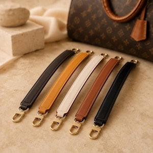 Vachetta Leather Bag Strap Set, Top Handle Strap & Shoulder Strap, Replacement Strap for , Epi Bucket Bags