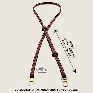 Correa cruzada de cuero compatible con Le Pliage, correa de repuesto ajustable para bolso, kit de conversión para minibolso. imagen 8