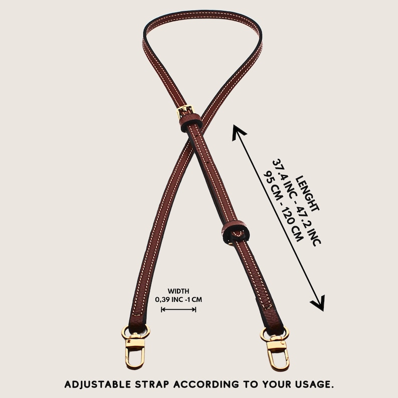 Correa cruzada de cuero compatible con Le Pliage, correa de repuesto ajustable para bolso, kit de conversión para minibolso. imagen 8