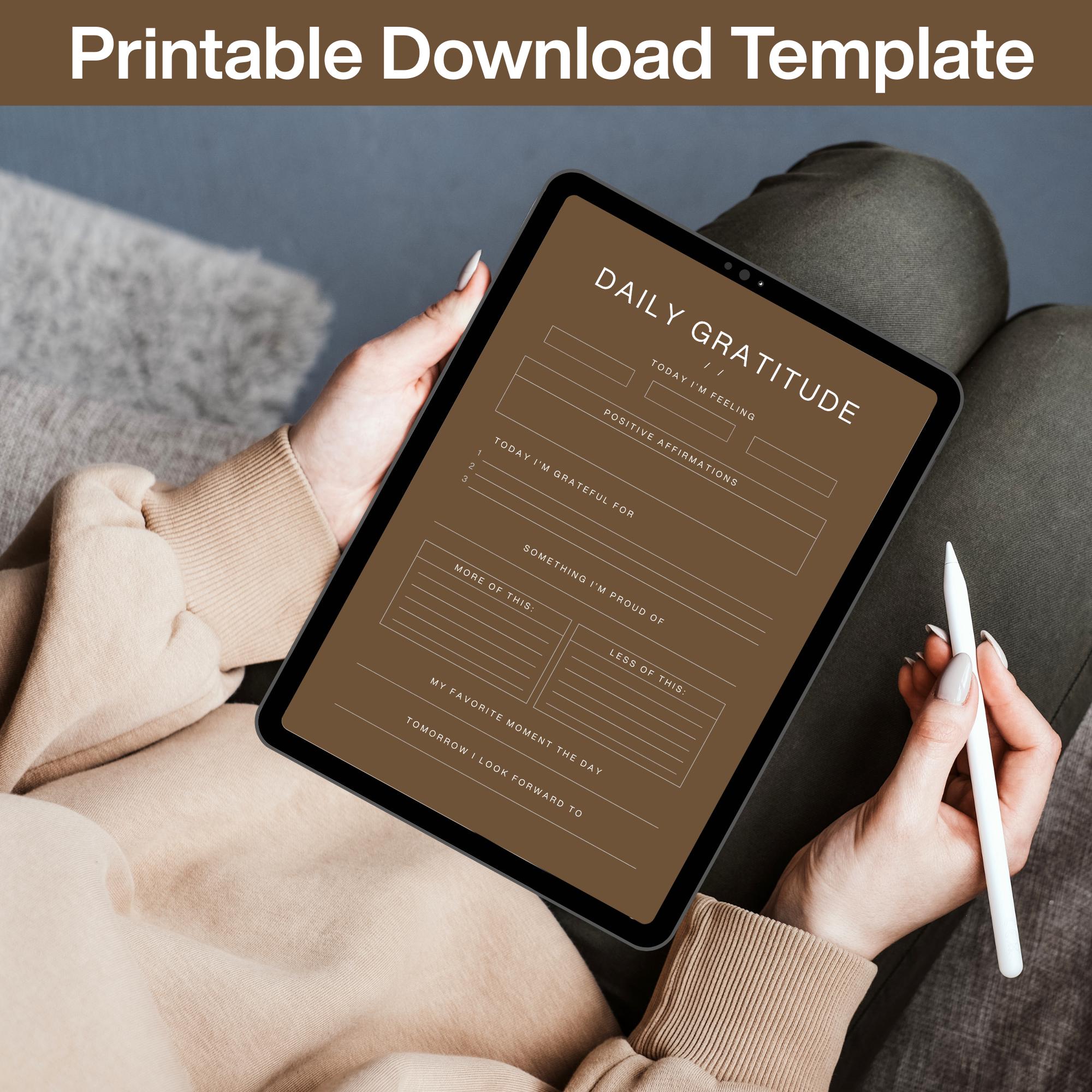 Daily Gratitude Planner Printable | Mindfulness Journal PDF (digital ...