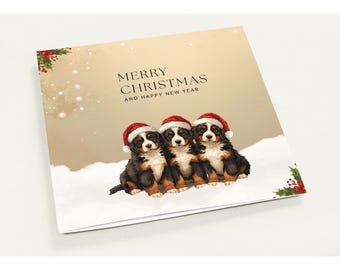 Pack of 10 Holliday Collection Bernese Puppies Greeting Cards (5 x 5" in)
