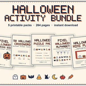 Halloween Activity Bundle, 264 Pages: Crosswords, Coloring, Trivia, Plays for Classrooms, Parties, Offices, Care Homes, Families image 1