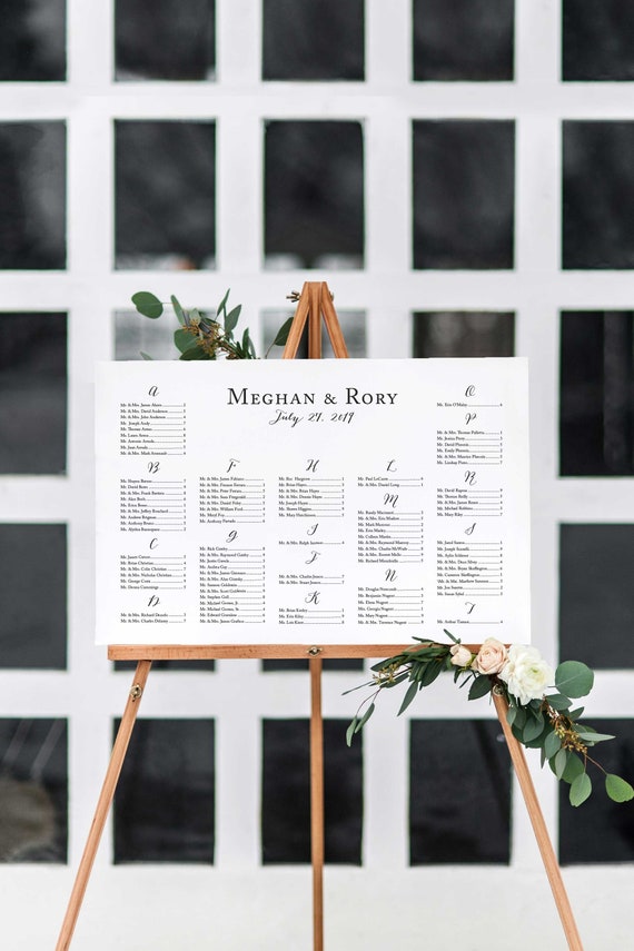 Calligraphy Wedding Seating Chart