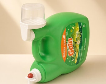 Soporte para vasos de detergente con desagüe / Ajuste personalizado según el diámetro del vaso y el cuello de la botella.