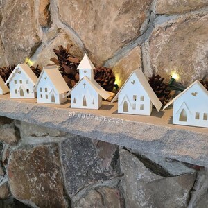 Stark White Decorate Your Own DIY Putz Little Glitter House Christmas Village / Handmade Plain Blank