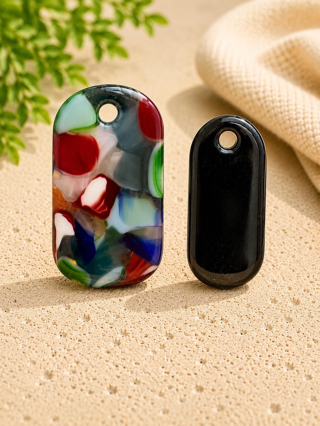 Handcrafted Fused Glass Dog Tag Necklace