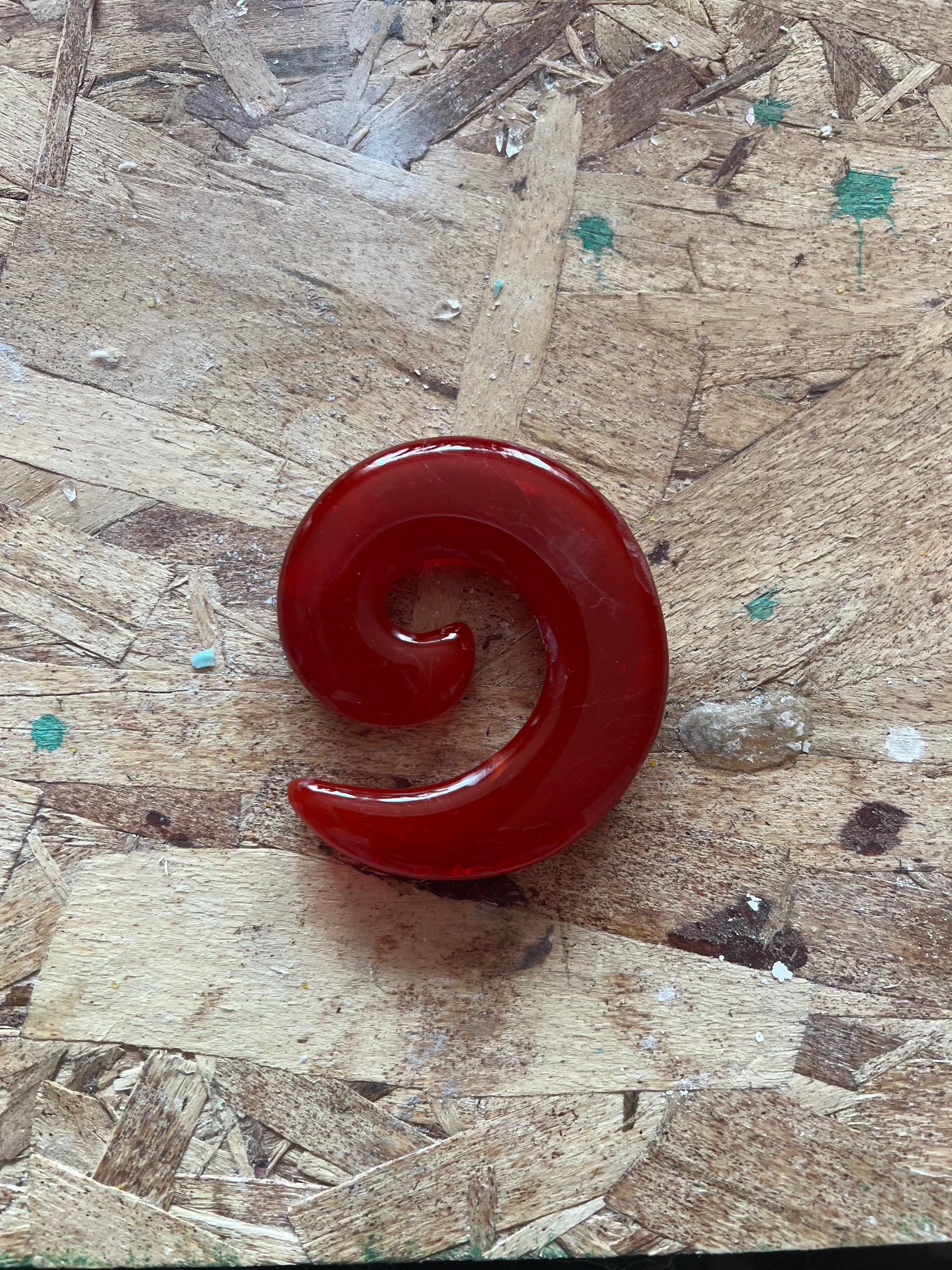 Custom Color Fused Glass Spiral, Handmade Art Glass Keepsake