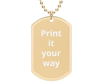 Custom Engraved Dog Tag Necklace | Personalized Military ID Style Pendant