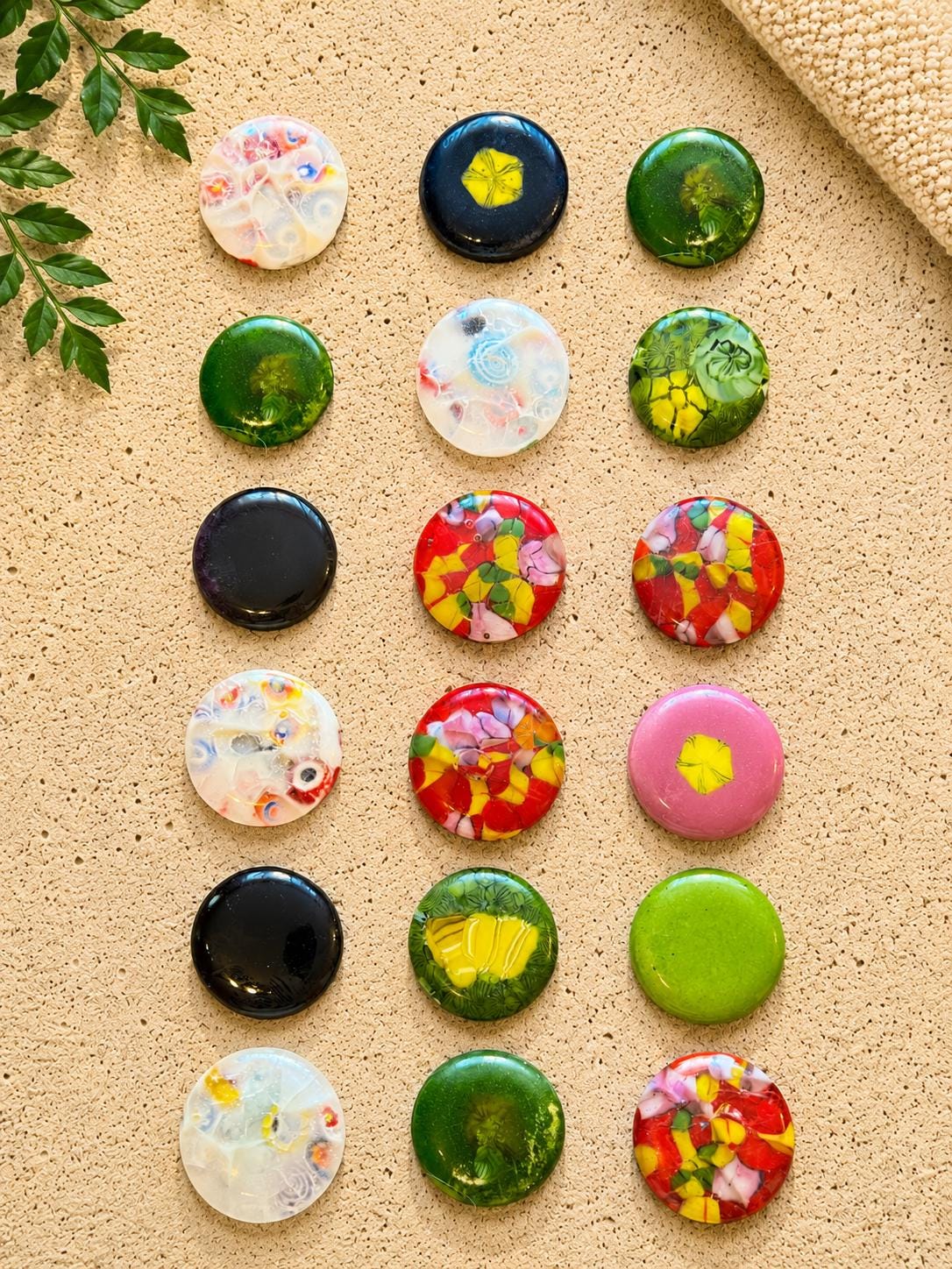 Handmade Fused Glass Pocket Stone | Worry Stone