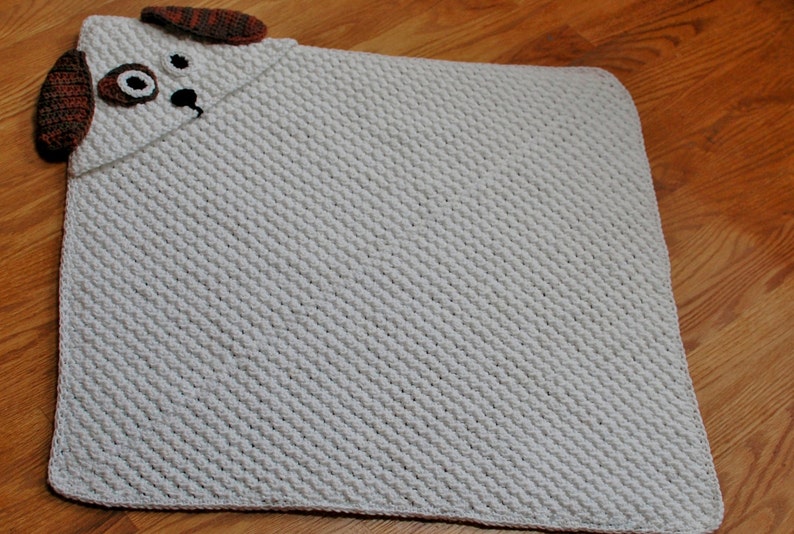 Crochet Pattern Dog Hooded Baby Towel also makes a great blanket Immediate PDF Download image 5