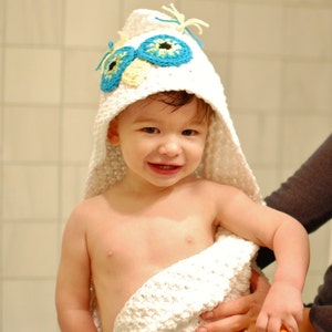 Crochet Pattern Owl Hooded Baby Towel also makes a great hooded blanket Immediate PDF Download image 2