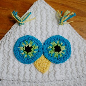 Crochet Pattern Owl Hooded Baby Towel also makes a great hooded blanket Immediate PDF Download image 4