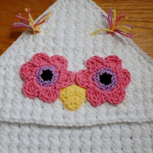 Crochet Pattern Owl Hooded Baby Towel also makes a great hooded blanket Immediate PDF Download image 3