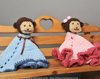 Crochet Pattern - Monkey Lovey with Blanket Body - Immediate PDF Download