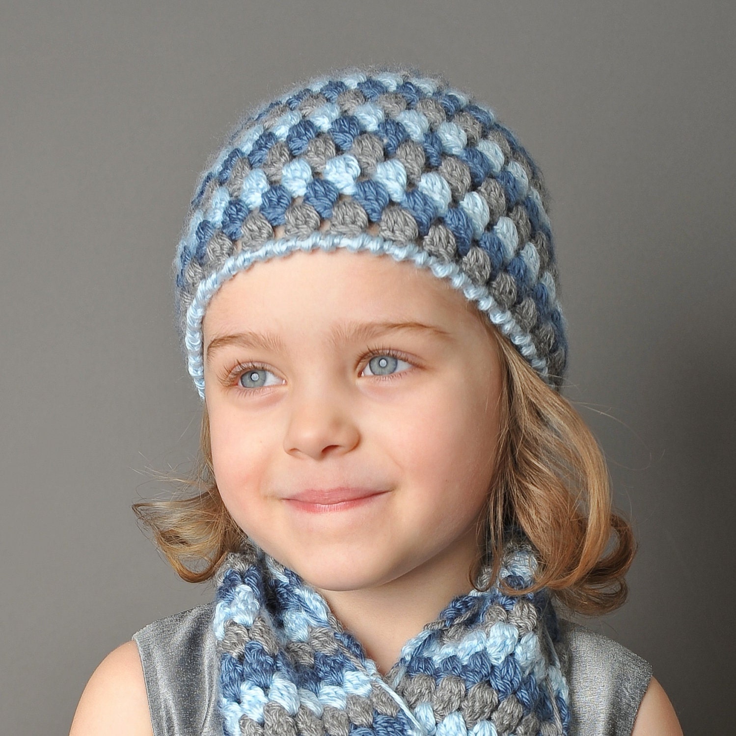 Crochet Pattern Mod Hat & Scarf Set 3 Sizes Toddler Etsy Canada