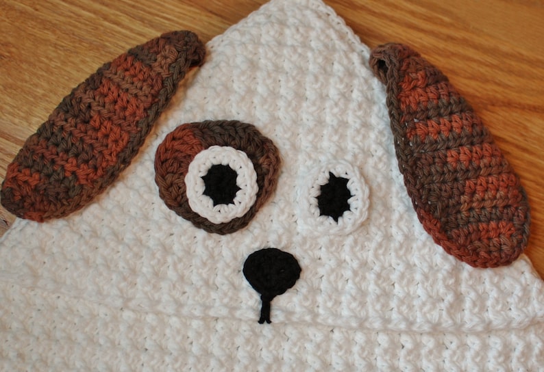 Crochet Pattern Dog Hooded Baby Towel also makes a great blanket Immediate PDF Download image 3