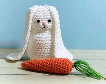 Easter Bunny and Carrot Amigurumi Crochet Pattern