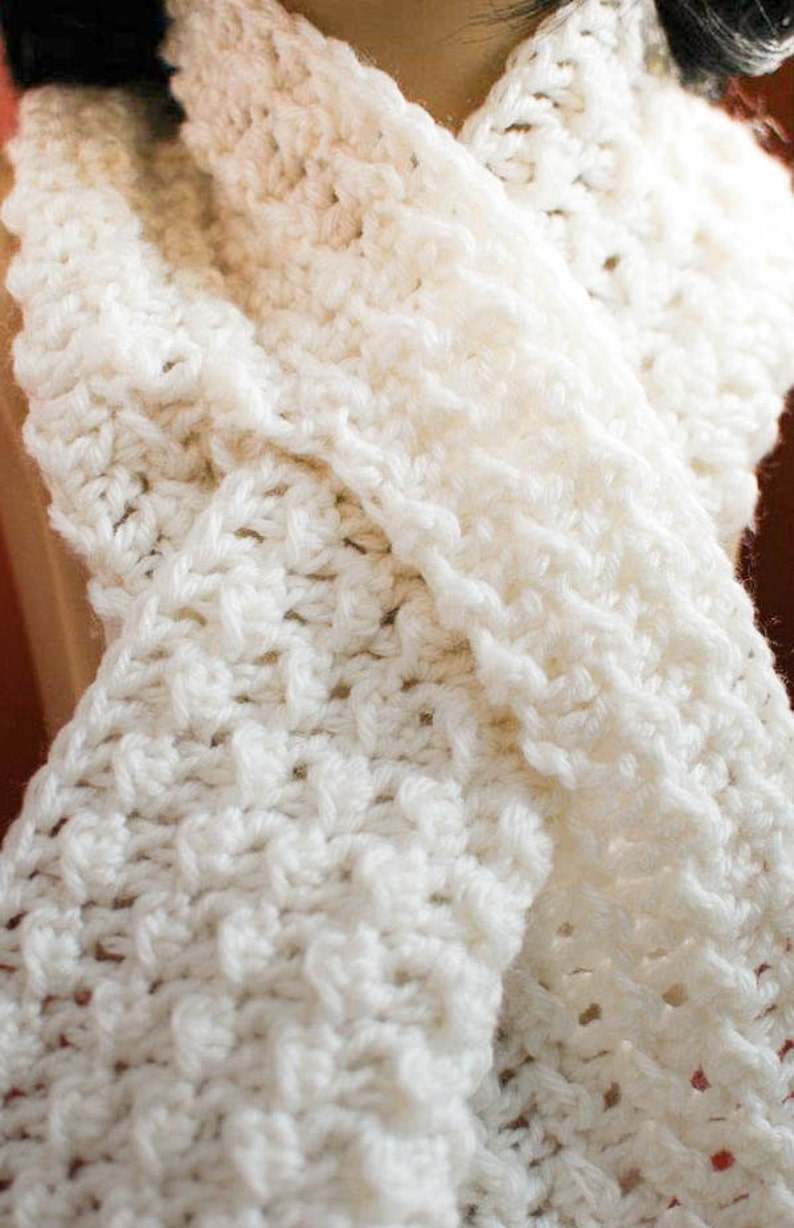 Crochet Pattern Textured Keyhole Scarf with Spiral Flower Instant Download PDF image 4