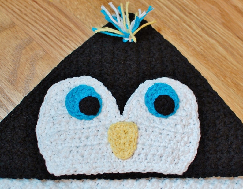 Crochet Pattern Penguin Hooded Baby Towel also makes a great blanket Immediate PDF Download image 3