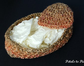 Crochet Pattern - Newborn Cocoon and Hat Photo Prop - Immediate PDF Download
