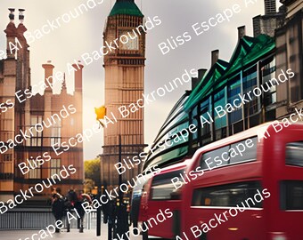 London Backgrounds, (AI Generated) PC Only (51 Breathtaking Backgrounds)
