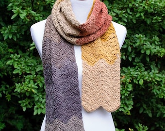 Autumn Ripple Scarf Crochet Pattern