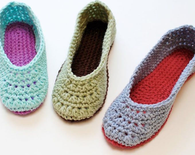 Crochet Pattern Ladies Crochet Slippers Pattern women s Sizes 4/5 6/7