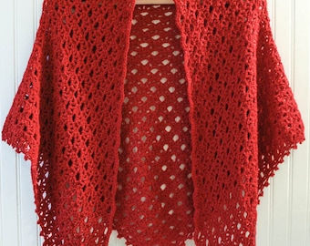 Crochet Pattern - Lace Shawl with Beaded Edging - Instant Download  PDF