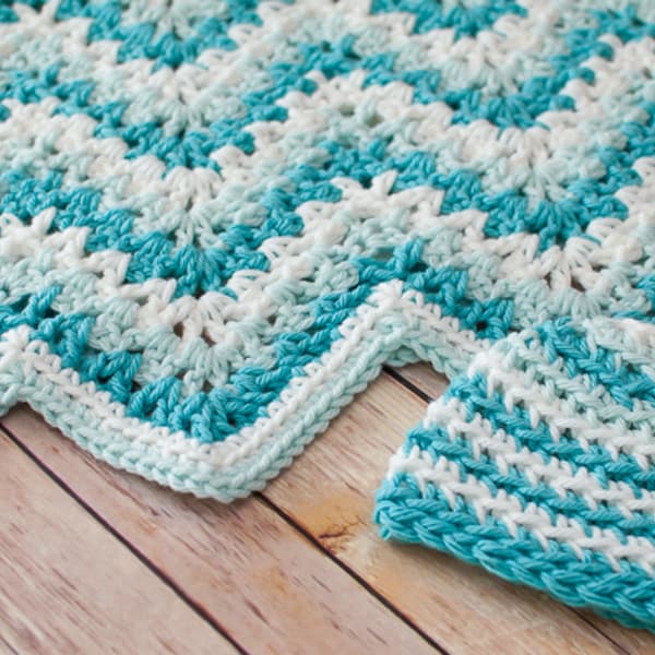 Crochet Pattern - Gentle Ripple Baby Blanket and Hat Pattern  - Instant Download  PDF