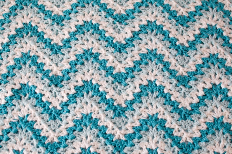 Crochet Pattern Gentle Ripple Baby Blanket and Hat Pattern Instant Download PDF image 2