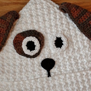 Crochet Pattern Dog Hooded Baby Towel also makes a great blanket Immediate PDF Download image 2