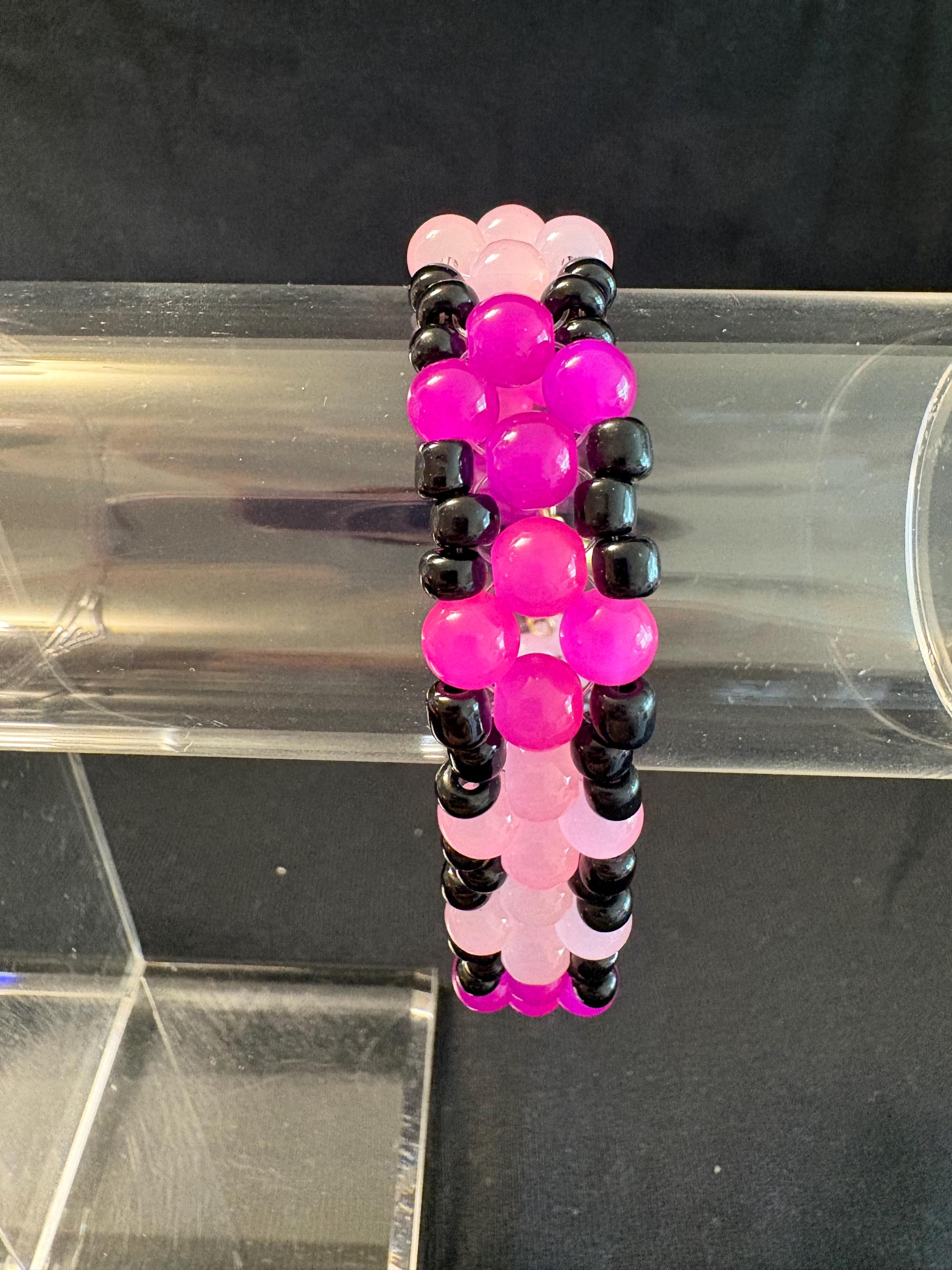 Beautiful and Bright Handmade Glass Beaded Bracelet - Etsy