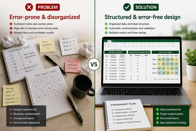 Randomization Template Experimental Design Excel Template for CRD & RCBD | Randomization Tool ...