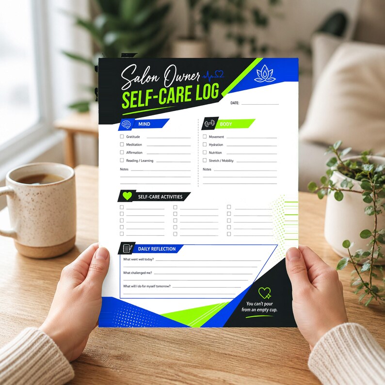 Beauty Wellness Daily Tracker, Salon Owner Self-care Log, Esthetician ...