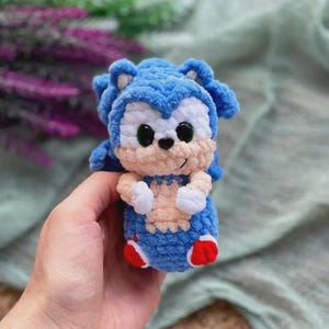 Gratis virkmönster för Little Sonic the Hedgehog