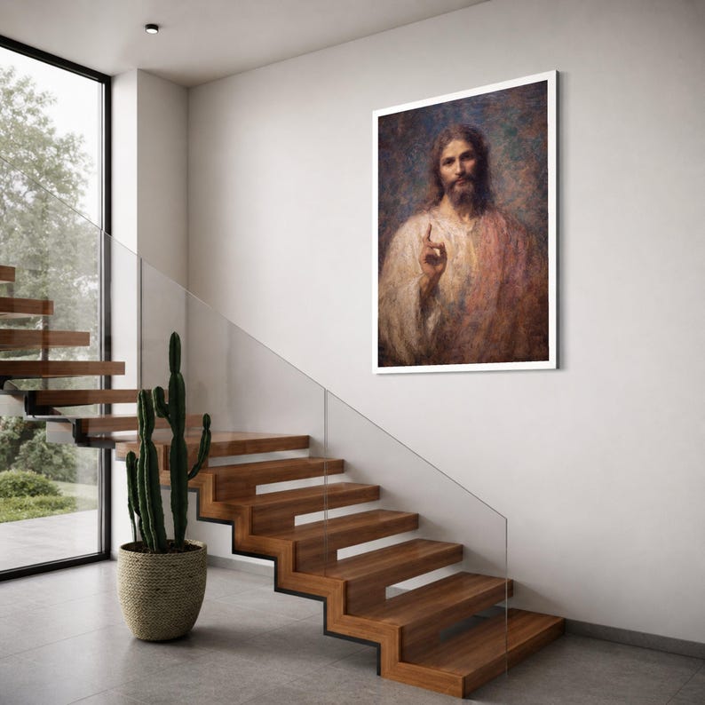 Classic Portrait of Jesus Christ Canvas Wall Art, Religious Home Decor ...