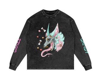 Candy Craze Acid Wash Oversize Long Sleeve T-Shirt