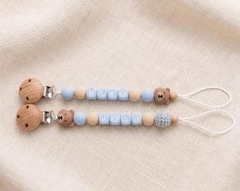 Personalized Silicone Pacifier Clip | Bear Dummy Chain, BPA Free