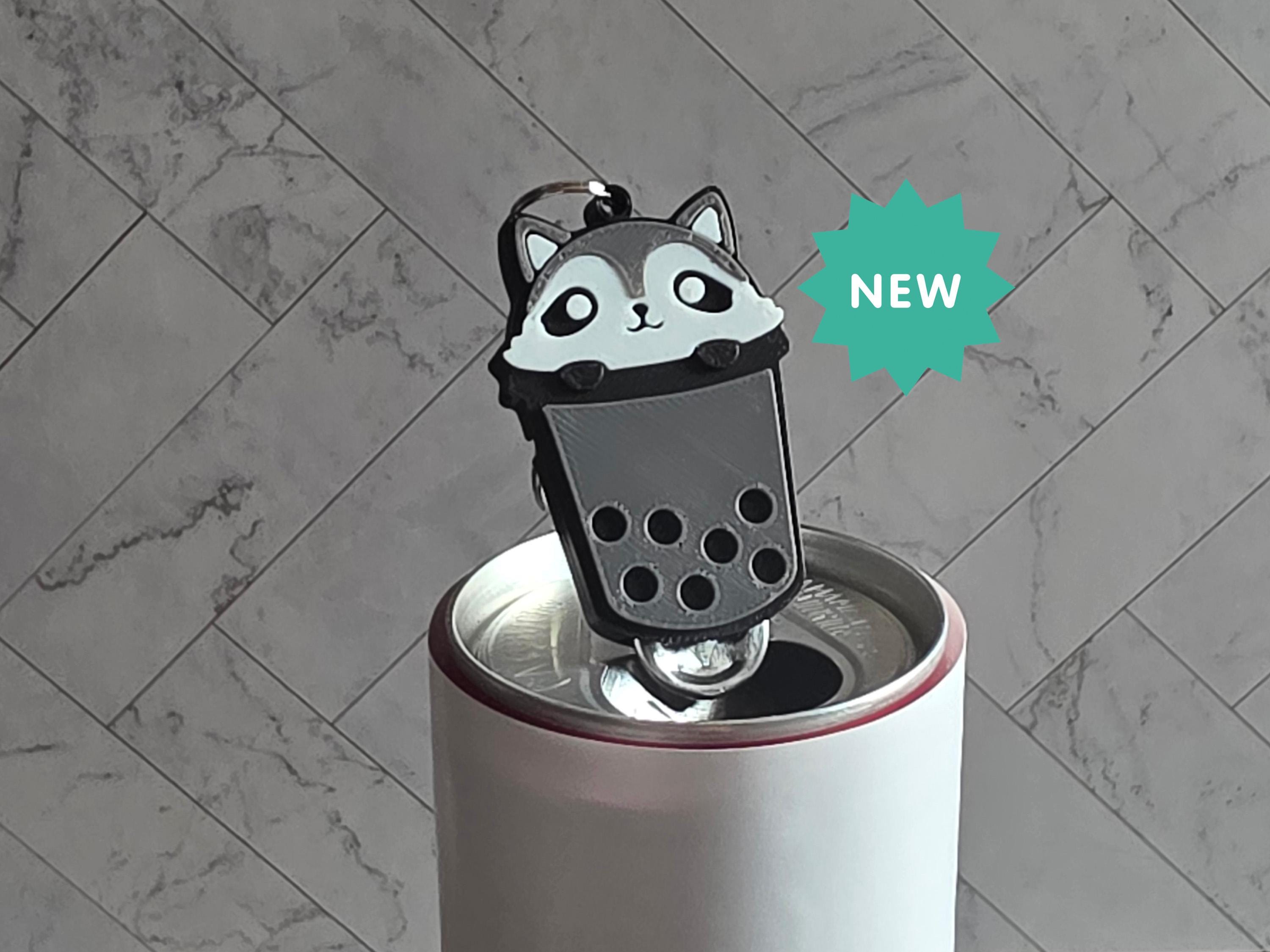 Kawaii Boba Tea and Animals Tabby Snappy / Soda Can Opener and