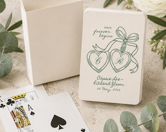 Custom Playing Cards, Personalized Wedding Favor Deck for Guests, Couples Keepsake, Anniversary Gift, Bridal Shower Gift, Custom Card Deck