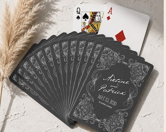 Custom Playing Cards, Wedding Guest Book Alternative, Personalized Deck with Names & Date, Unique Guestbook, Wedding Favor, Couples Keepsake