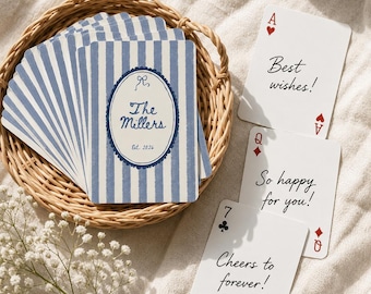 Custom Playing Cards, Wedding Guest Book Alternative, Personalized Family Name Deck