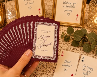 Personalized Playing Cards, Wedding Guest Book Alternative, Custom Deck of Cards, Vintage Lace Design