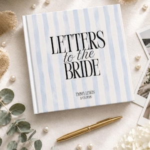 Briefe an die Braut Sammelalbum, Aquarell Streifen Erinnerungsbuch, personalisiertes Brautparty Geschenk, Hochzeit Erinnerungsbuch, Hen Do Geschenk