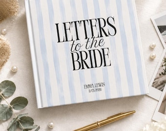 Letters to the Bride Scrapbook, Watercolor Stripe Keepsake Book, Personalized Bridal Shower Gift, Wedding Memory Book, Hen Do Gift