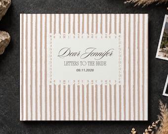 Personalized Letters to the Bride Book, Wedding Guestbook Alternative, Bridal Shower Scrapbook, Wedding Must Have Gift Album, Lace Striped