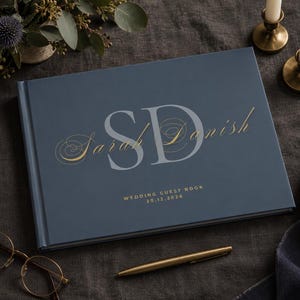 Personalized Wedding Guest Book, Bride and Groom Initials, Hardcover Wedding Must Have Keepsake
