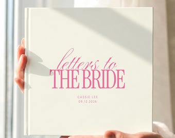 Personalized Letters To The Bride Wedding Guestbook, Custom Bride Keepsake Album, Hard Cover Memory Book