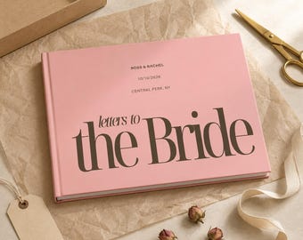 Letters To The Bride Book, Bridal Shower Memory Book, Wedding Guest Book Alternative, Custom Bride Gift Album