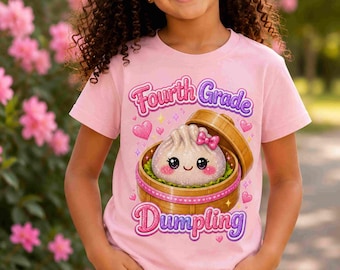 Fourth Grade  Dumpling PNG, First Day of School PNG, Cute Fourth Grade Girl Sublimation Designh